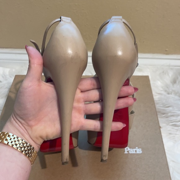 Christian Louboutin Cross Me 150 Kid Nude Pumps 36 - Picture 5 of 9